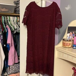 Lulu’s Burgundy Lace Dress (knee length)